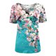 thumbnail image 4 of Camiseta de manga corta con cuello en V y estampado de moda para mujer Pompotops hkajfhjk462759, 4 of 5