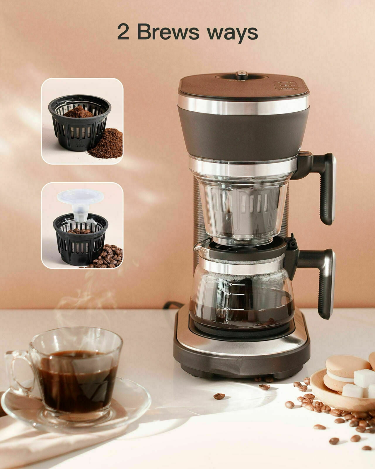 Sboly SYCM-1429 Programmable Drip Coffee Maker with Thermal Carafe