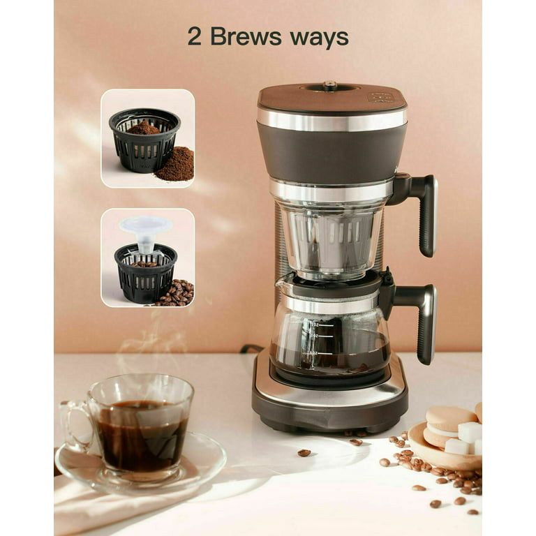  boly Single Serve Coffee Maker Machine, Grind and Brew 2 in 1 Coffee  Maker with 16oz Stainless Steel Travel Mug, Adjustable Tray, Dual Brewing  Options Single Cup Coffee Brewer for Ground
