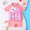 thumbnail image 6 of GYRATEDREAM 2-6Y Kid Boy Girl Short Sleeve One Piece Float Suit with Adjustable Buoyancy Bathing Suit, 6 of 6