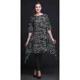 thumbnail image 3 of Bimba Hauts Kurti Asymétriques à Imprimé Floral Pétales Noirs pour Femmes Robe d'Été Indienne Tunique XSmall, 3 of 6