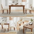 thumbnail image 6 of HomePerch Set of 2 Upholstered Linen Dining Chairs, Mid-Century Modern Armless Side Chairs with Curved Backrest and Solid Wood Legs, Farmhouse Style for Dining Room, Kitchen, Living Room, Beige, 6 of 8