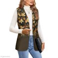 thumbnail image 2 of Chririnla Autumn Maple Leaf Women's Sleeveless Suit Vest, Lightweight Woven Waistcoat for Work and Summer Casual Wear, 2 of 11