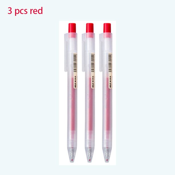 Juego de bolígrafos de Gel para la escuela y la Oficina, bolígrafos Kawaii de Color negro/rojo/azul de 0,5mm, papelería japonesa, 3 unidades