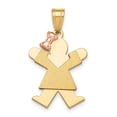 thumbnail image 1 of 14k Two-Tone Small with Bow on Left Engravable Charm in 14k Yellow and White Gold, 1 of 3