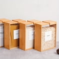 thumbnail image 4 of 2Pcs Food Storage Box with Sliding Lid, Wooden Cereal Container for Pantry, Airtight Rice Dispenser and Pasta Storage, Kitchen Canister Set for Grains, Housewarming Gift, 4 of 9