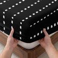 thumbnail image 3 of Queen Size Fitted Sheet Set - Geometric Stripes 3 Piece Bedding Sets 16" Deep Pocket Fitted Sheet with 2 Pillowcases, Polka Dots Abstract Minimalist Black Brushed Microfiber Hotel Luxury Bed Sheets, 3 of 9