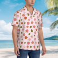 thumbnail image 3 of Pofeuu Hand Drawn Strawberry Print Hawaiian Shirt for Men Sleeves Casual Button Down Summer Beach Dress Shirts T-Shirts,Medium, 3 of 7