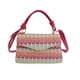 thumbnail image 2 of Bolso De Plástico Bolso bandolera tejido de paja para mujer, minibolso de hombro con rayas en contraste, 23 x 13 cm Yulucky, 2 of 9