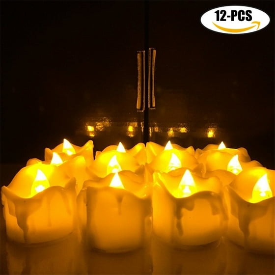 Outgeek 12pcs Led Candles Battery Powered Flameless Tea Lights Outgeek 12pcs Led Candles Battery Powered Flameless Tea Lights Candle With Timer Party Supplies Decorations