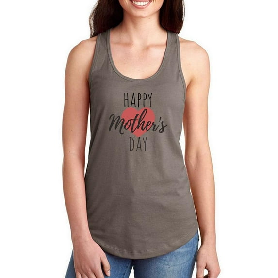 Mothers Day Big Opaque Heart Racerback Tank Women -Image by Shutterstock, Female Medium