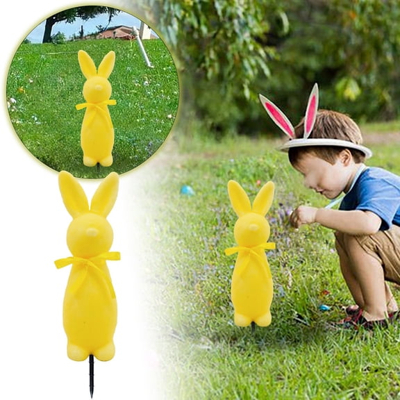 14'' Easter Bunny Ground Insert Decorations, Outdoor/Indoor Festive Bunny Decor for Porch, Garden, and Lawn, for Easter and Spring Celebrations