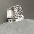 thumbnail image 4 of bestolf Sunflower Spoon Adjustable Ring Boho Vintage Finger Open Ring Extendable Wrap Bands for Women Men Jewelry, 4 of 7