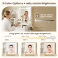 thumbnail image 6 of LIVELYGLOW Makeup Vanity Set with Stool, Lighted Mirror, Vanity Desk with 7 Shelves, Large Drawer, Power Outlet & Hairdryer Holder, Vanity Dressing Table Perfect gift for Bedroom - White, 6 of 12
