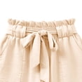 thumbnail image 5 of Babcutegg Girls High Waisted Shorts, Casual Loose Fit Tie Waist Shorts, Wide Leg Summer Shorts for Girls Ages 5-14 Beige Size 10, 5 of 5