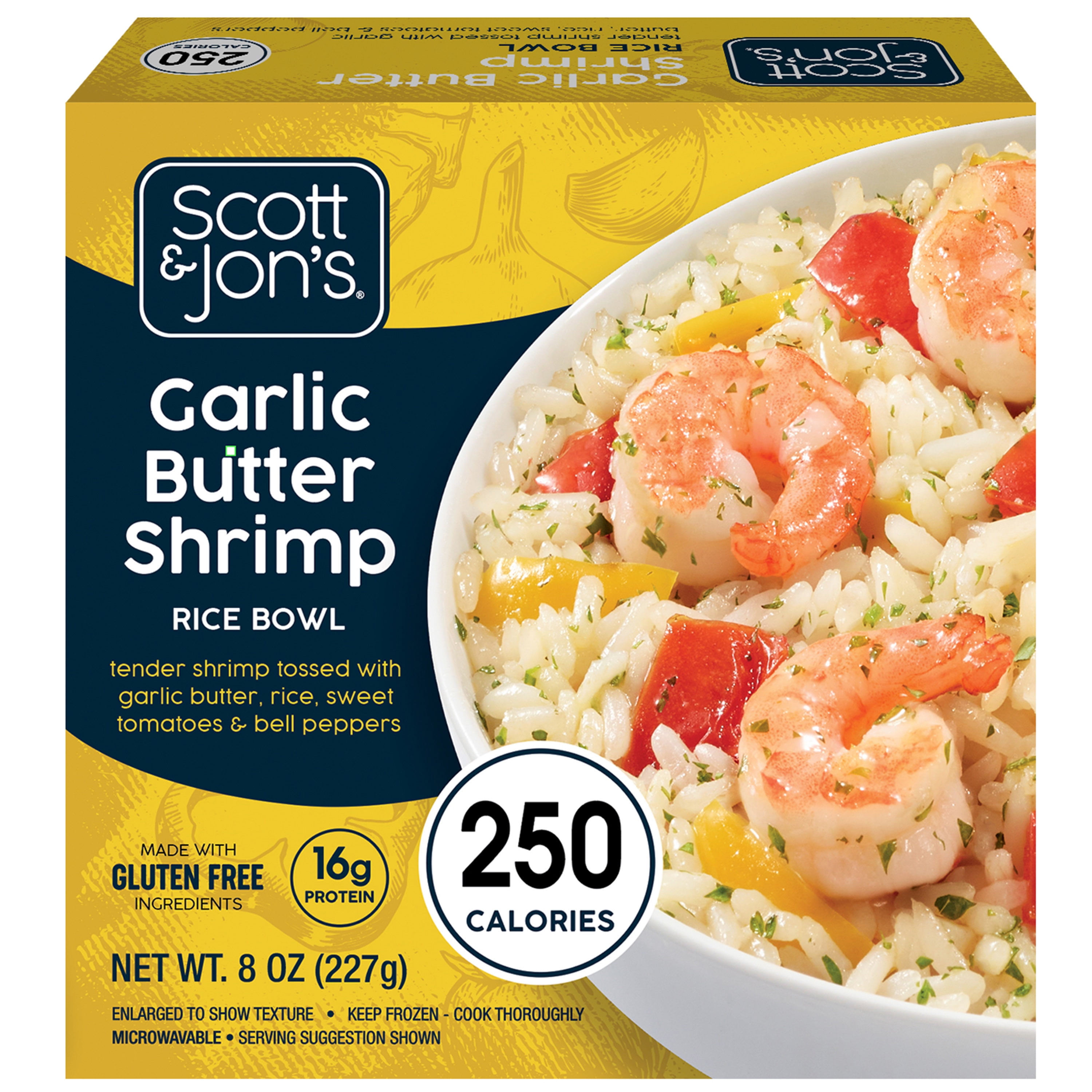 Scott & Jon's Garlic Butter Shrimp Rice Meal, 8 oz, (Frozen)