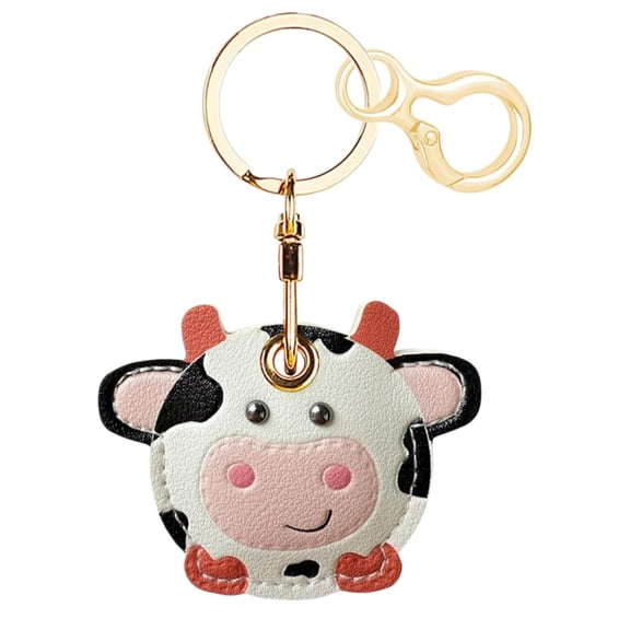 Leather Keychain for Airtag, Cute Protective Keychain Holder Compatible with Apple Air Tag,GPS Case Cover for Keys