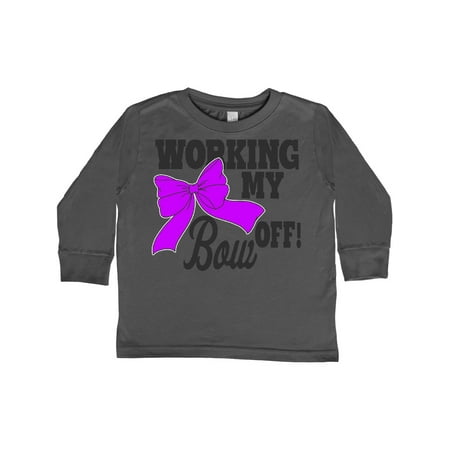 

Inktastic Cheerleading Working My Bow Off Gift Toddler Toddler Girl Long Sleeve T-Shirt