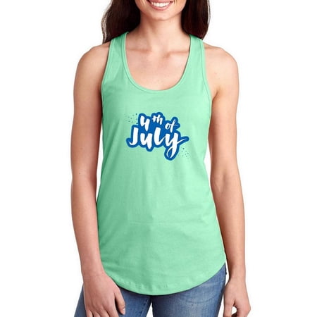 July 4Th Slogan Racerback Tank Women -Image by Shutterstock Female Medium