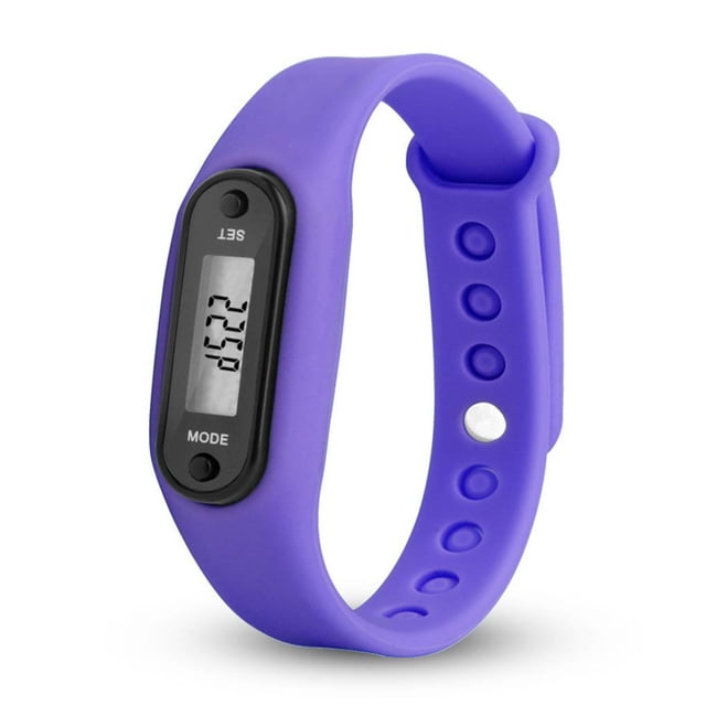 Qarigey Digital LED Distancia para Caminar Podómetro Calorías Deporte Fitness Muñeca Reloj de Silicona Relojes violeta