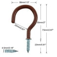 thumbnail image 2 of Unique Bargains Cup Hooks 2 inch Vinyl Coated Screw-in Ceiling Wall Thread Hooks Brown 30Pcs, 2 of 7