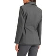 thumbnail image 3 of INSPIRE CHIC Single Button Blazer for Women's Work Office Lapel Long Sleeve Belted Jacket Suit Blazer, 3 of 5