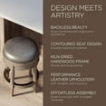 thumbnail image 7 of Maven Lane Pullman Backless Bar Stool in Reclaimed Oak Finish w/ Ronan Stone Vegan Leather, 7 of 7