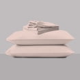 thumbnail image 3 of Color Sense Brushed Percale Cotton Blend - 4 Piece Bed Sheet Set - Cool & Crisp, Wrinkle Resistant - Full Blush, 3 of 9