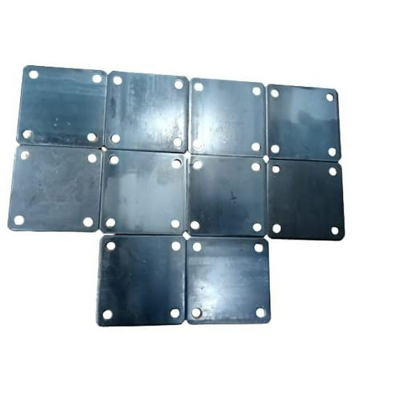 WELDANDFABSHOP 10 Pcs of Hot Rolled Steel Base Plate 4" X 4" with 4 Holes and Rounded Corner
