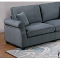 thumbnail image 6 of Modern Living Room 2pc Sofa Set Dark Gray Corduroy 77"x34"x35"H Sofa Loveseat with Pillows, 6 of 10