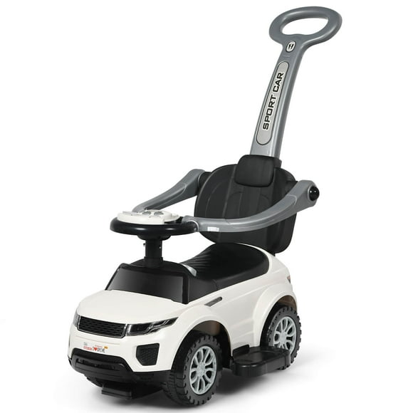 Costway 3 in 1 Ride on Push Car Toddler Stroller Sliding Car w/Music White