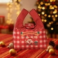 thumbnail image 6 of Canvas Christmas Gift Bag with Handles, Cloth Tote Bag for Holiday Gift Wrapping and Storage, Reusable Festive Party Favor Bag for Small Presents(Red), 6 of 6