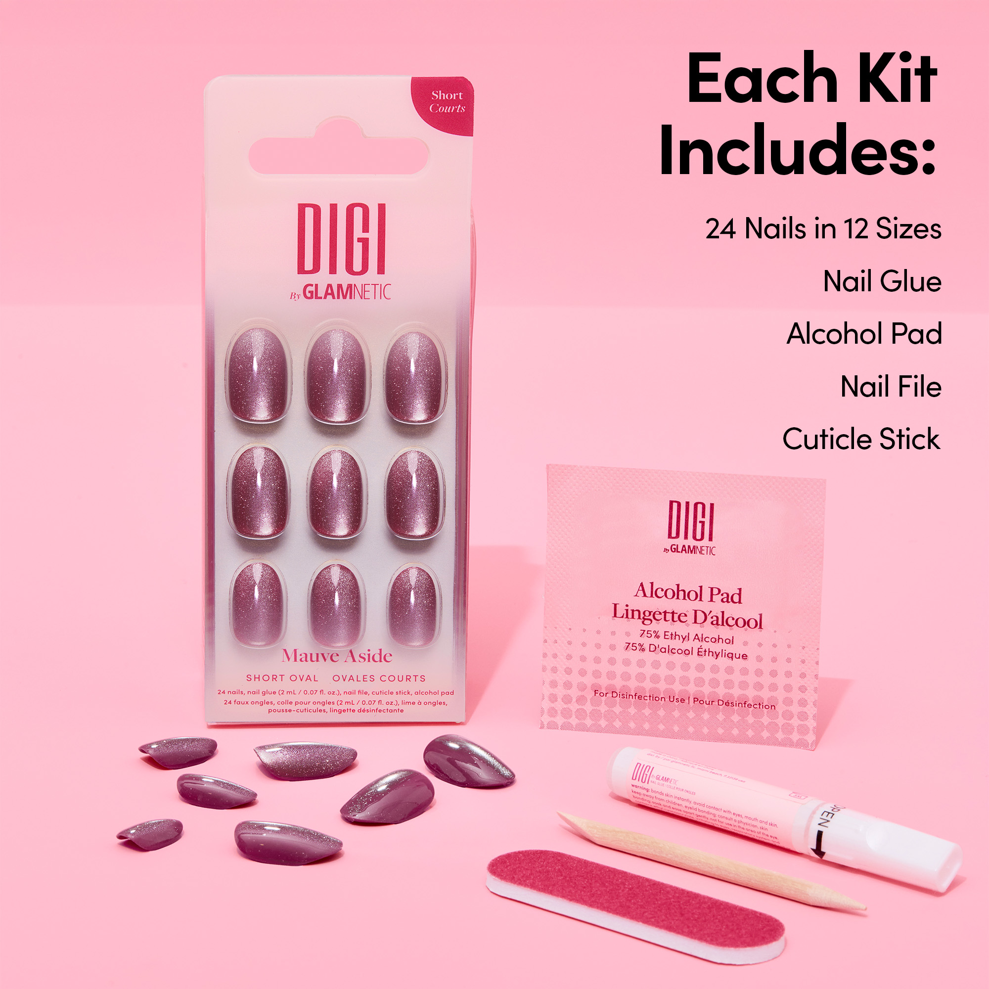 DIGI by Glamnetic Mauve Aside Velvet Press-On Nails photo 5