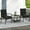 Black, variant on Costway 3 PCS Patio Furniture Set with 2-Tier Table Tempered Glass Tabletop & Soft Cushions White