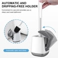 thumbnail image 4 of Toilet Brush and Holder, Self Closing Lid Toilet Bowl Brushes Holder and Extra Long Handle Ventilated Toilet Brush Set for Bathroom Cleaning, Nylon Bristles, White & Grey, 4 of 4