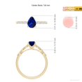 thumbnail image 5 of ANGARA Pear Lab Grown Blue Sapphire Engagement Ring with Diamonds for Women in 14K Yellow Gold (Size-7x5mm) | September Birthstone, Anniversary, Jewelry Gift for Women | Lab-Grown Blue Sapphire Ring, 5 of 8