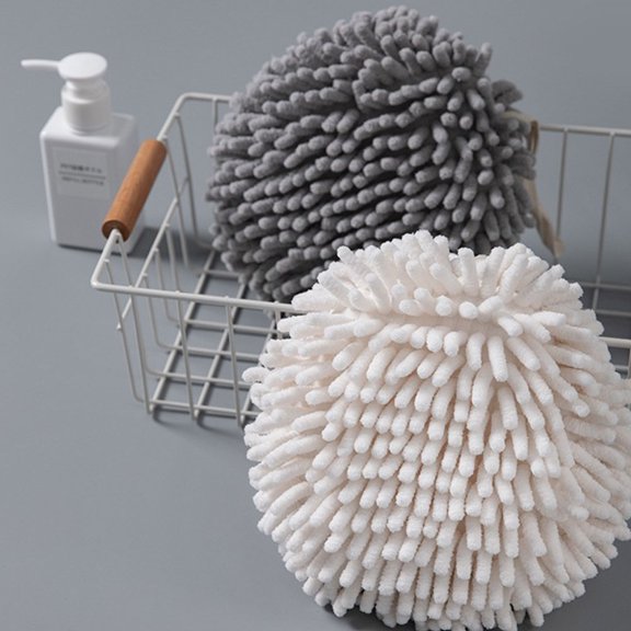 ETEREAUTY 2Pcs Hanging Chenille Hand Towel Set Super Absorbent Soft Towels for Home Use