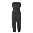 thumbnail image 1 of Gibobby Mono Ajustado de Verano Mono De Color Sólido Pantalones Rectos Diseño Simple Y Exquisito(Negro， S), 1 of 4