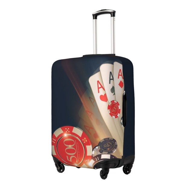 Fotbe Casino Poker Chips Pattern Luggage Cover Protector, Suitcase Protector,Scratch and Dirt Resistant, Fits 18-32 Inch Luggage-X-Large