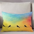 thumbnail image 3 of Bird Line Abstract Throw Pillow Cover 12 x 20 Inch Decorative Pillow Cover Orange Blue Ombre Silhouette Lumbar Pillowcase Seasonal Rectangle Cushion Case for Couch Sofa Bed Living Room, 3 of 7