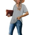 thumbnail image 5 of Aloohaidyvio Tops for Women,Fashion Womens Summer V-Neck Solid Short Sleeve Casual Top Blouse, 5 of 5
