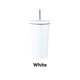 thumbnail image 3 of Bewildely Frasco de vacío de acero inoxidable, paja desmontable antideslizante, 500ml, reutilizable, lavable, para leche, café, agua, taza, suministros Cocina y Comedor Blanco Bewildely HA073675-01B, 3 of 6