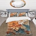 thumbnail image 2 of Designart "Orange Teal botanic Whirlwind I" Abstract Bedding Covert Set - Abstract Botanicals Orange Modern Bed Set With 2 Shams, 2 of 6