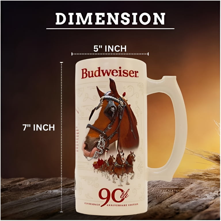 Budweiser 90th Anniversary #44 Clydesdale Stein - Ceramic Beer Mug