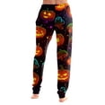 thumbnail image 5 of Wutalume Halloween Women's Print Pajama Pants - Cuffed Drawstring Ankle Pants with Pockets, Comfortable Casual Trousers for Fall Party Daily,Coffee L, 5 of 5