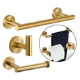 thumbnail image 1 of Juego de accesorios de baño 3 piezas cepildo SUS 304 de acero inoxidable accesorios de hardware de baño Juegos de accesorios de baño de barra dorado cepildo Soledad baño de níquel cepillado, 1 of 6