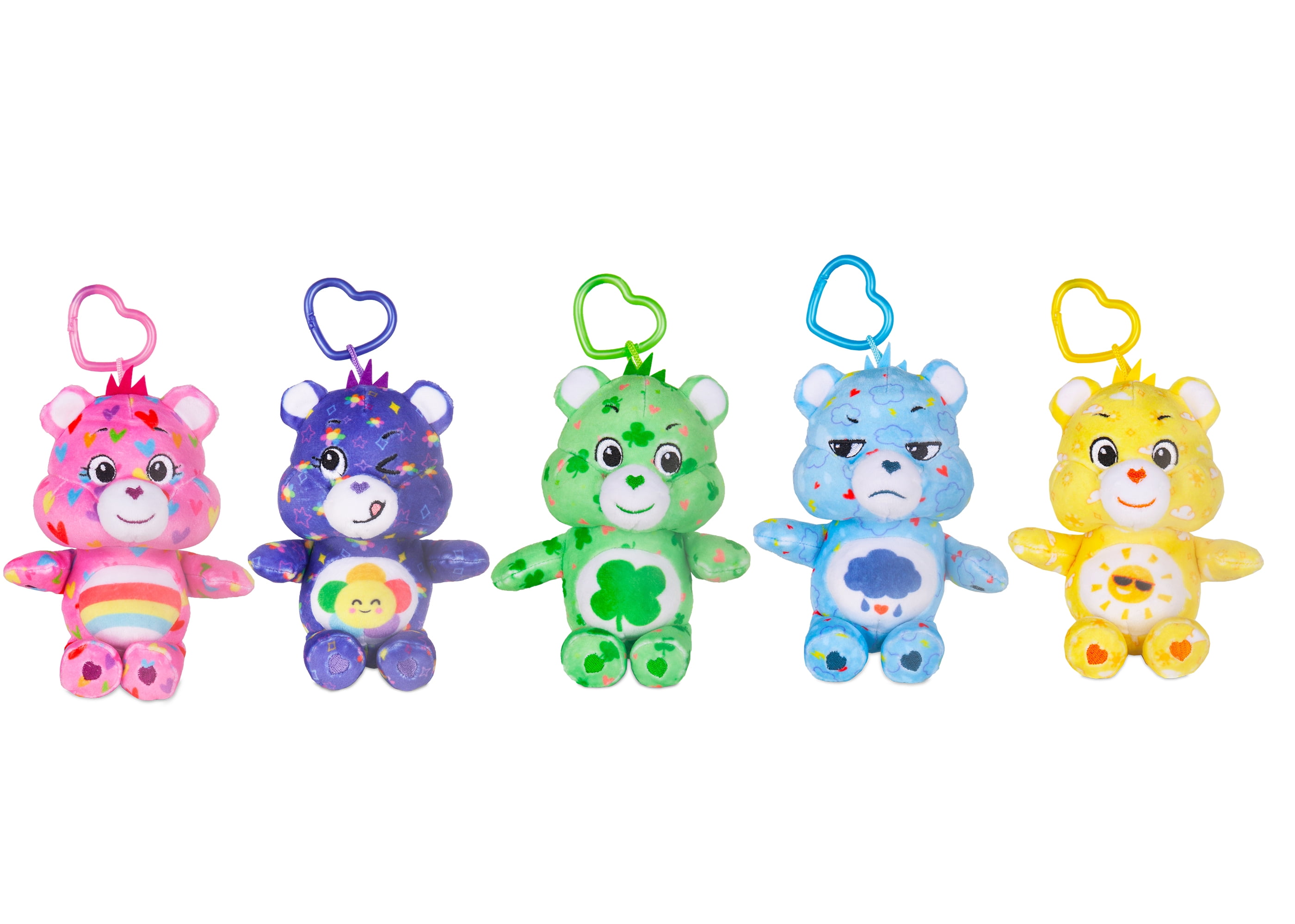 Care Bears Series 6 Shine Bright Bear 6.5" Plush Bag Clip Soft Keyring chain 