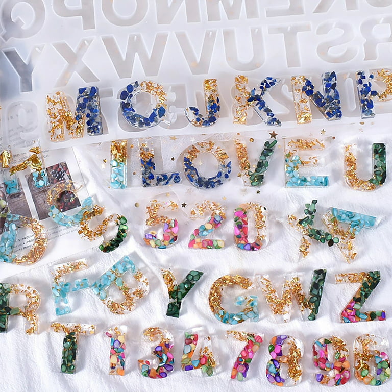 234Pcs Resin Mold Kit Resin Alphabet Mold Kit Silicone Keychain Making Set  Letter Mold with Key Chain Ring Reusable Durable Portable DIY Keychain  Supplies for Resin Casting Ornament 