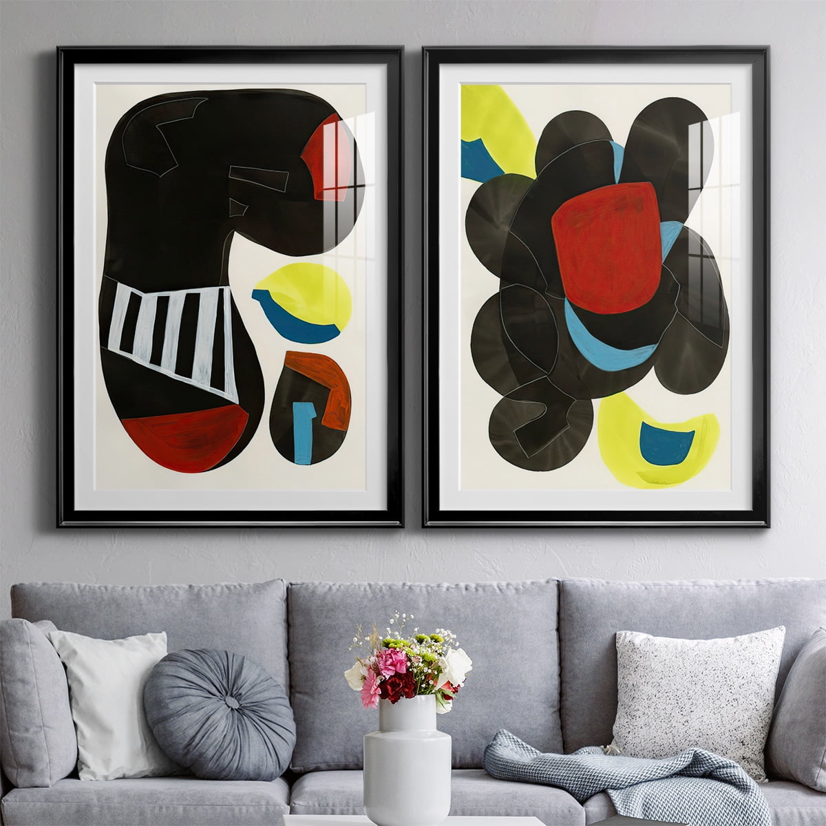 Wexford Home Barcelona I Premium Framed Print, 30.5" x 42.5" - Ready to Hang, Black (Set of 2)