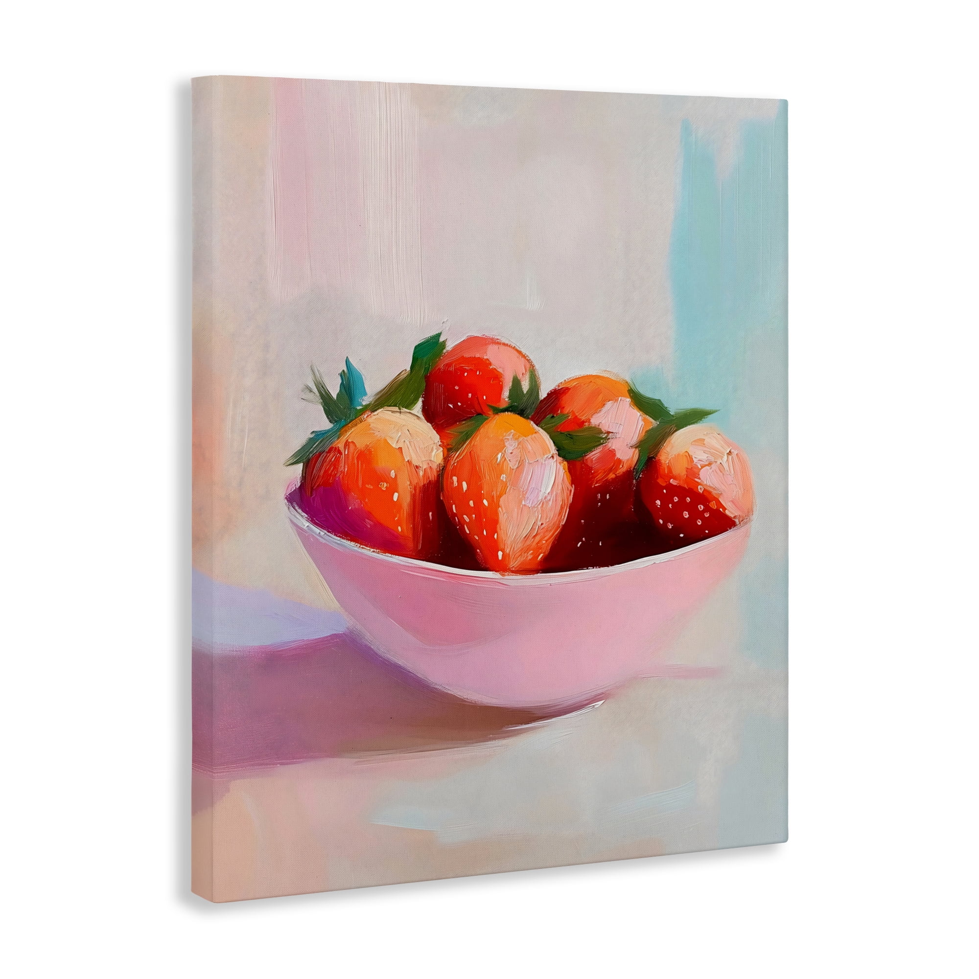 Stupell Industries Pastel Bowl of Strawberries Canvas Wall Art, design by The Prints Vibe